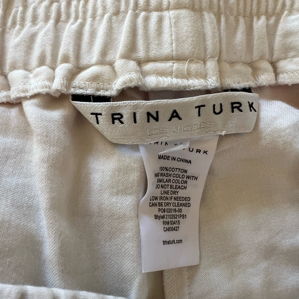 Trina Turk Pink and White Casual Pants with Floral Print - Picture 3 of 3